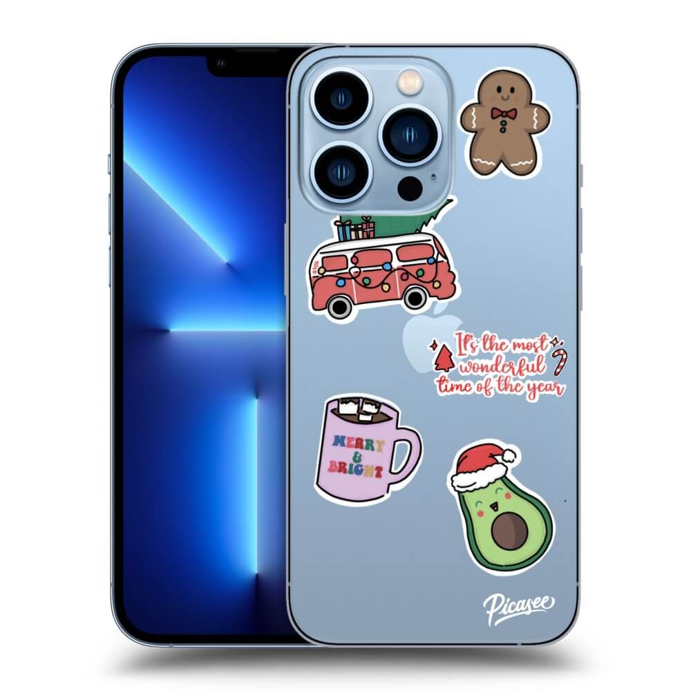 Picasee Apple iPhone 13 Pro Hülle - Transparentes Silikon - Christmas Stickers