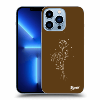 Picasee Apple iPhone 13 Pro Hülle - Transparentes Silikon - Brown flowers