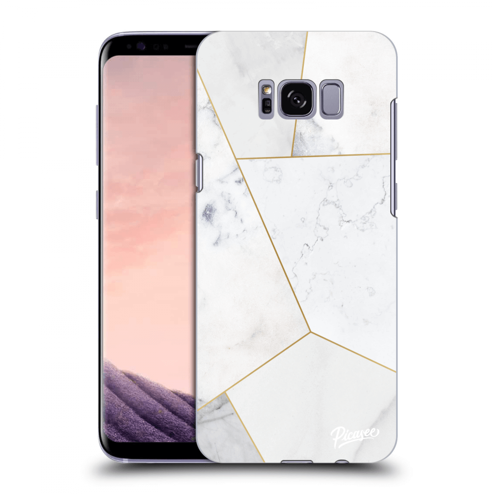 Picasee Samsung Galaxy S8+ G955F Hülle - Transparentes Silikon - White tile