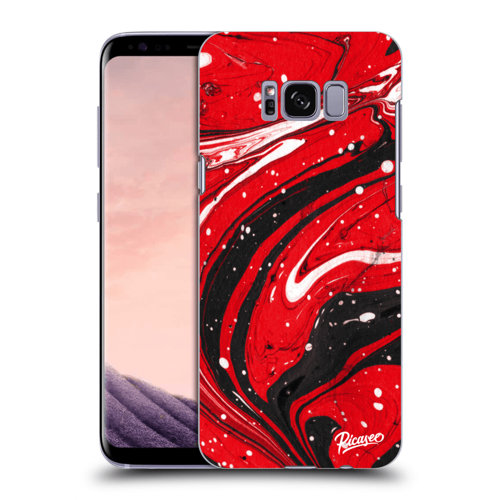 Picasee Samsung Galaxy S8+ G955F Hülle - Transparentes Silikon - Red black