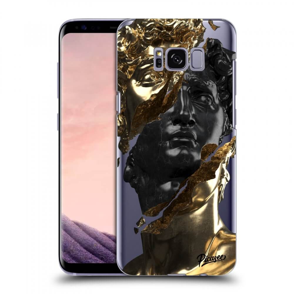 Picasee Samsung Galaxy S8+ G955F Hülle - Transparentes Silikon - Gold - Black