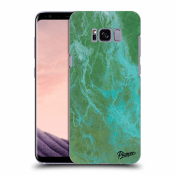 Picasee Samsung Galaxy S8+ G955F Hülle - Transparentes Silikon - Green marble