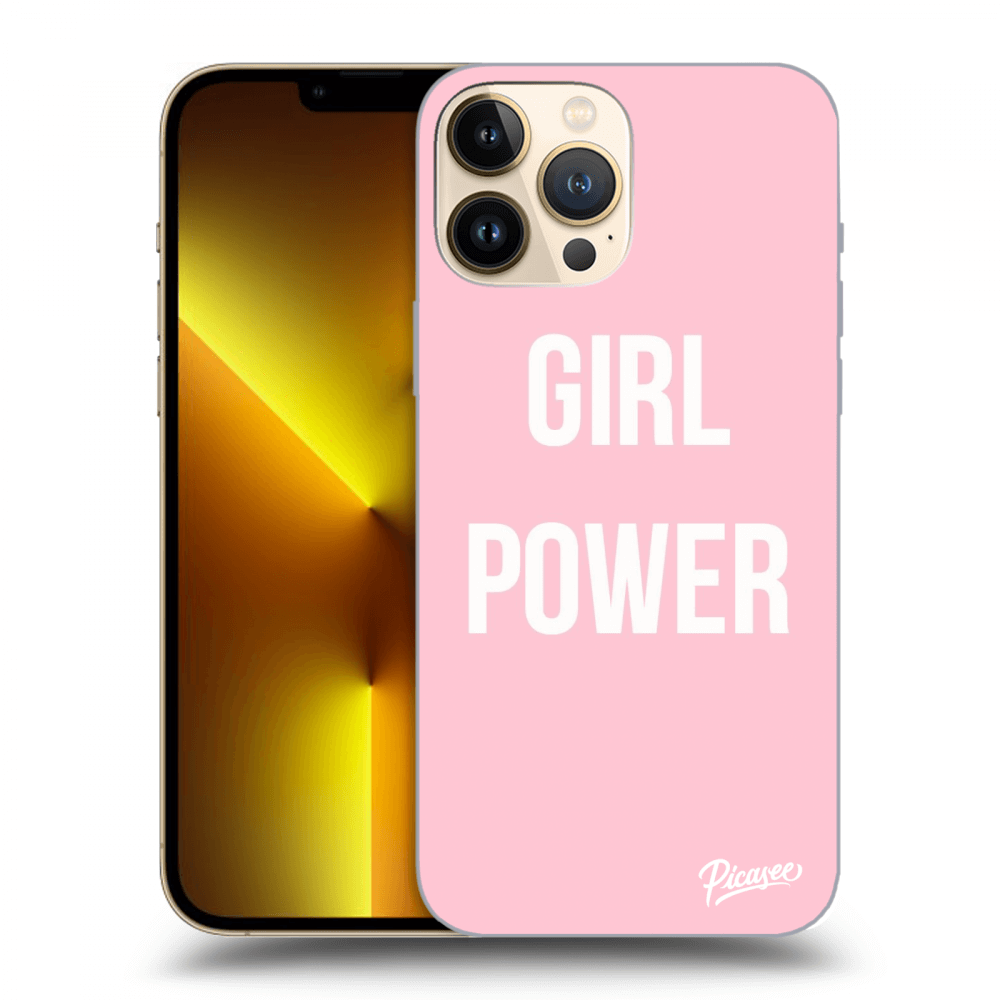 Picasee Apple iPhone 13 Pro Max Hülle - Transparentes Silikon - Girl power