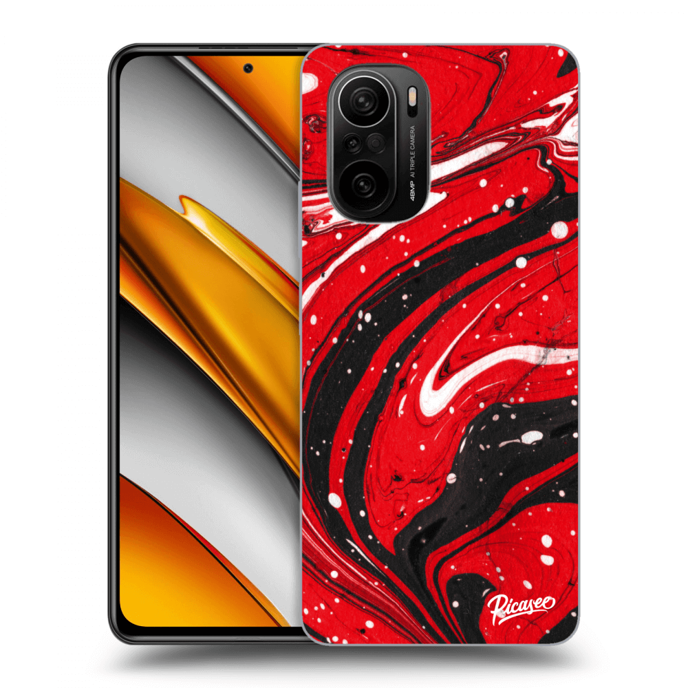 Xiaomi Poco F3 Hülle - Schwarzes Silikon - Red Black