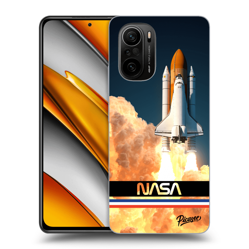 Picasee Xiaomi Poco F3 Hülle - Schwarzes Silikon - Space Shuttle