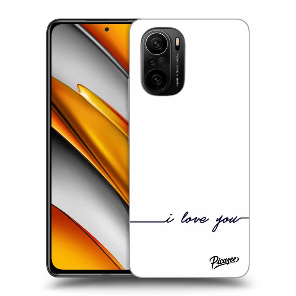 Picasee Xiaomi Poco F3 Hülle - Schwarzes Silikon - I love you