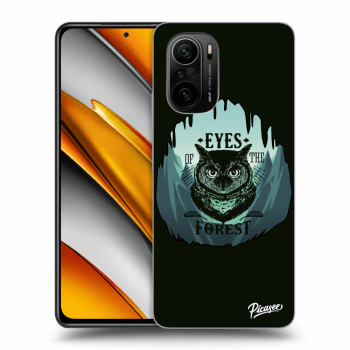 Picasee Xiaomi Poco F3 Hülle - Schwarzes Silikon - Forest owl