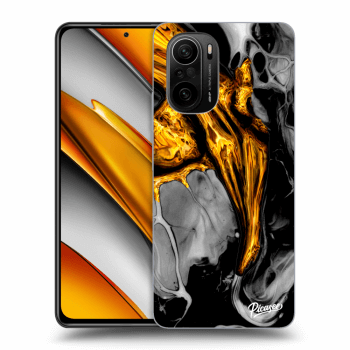 Picasee Xiaomi Poco F3 Hülle - Transparentes Silikon - Black Gold
