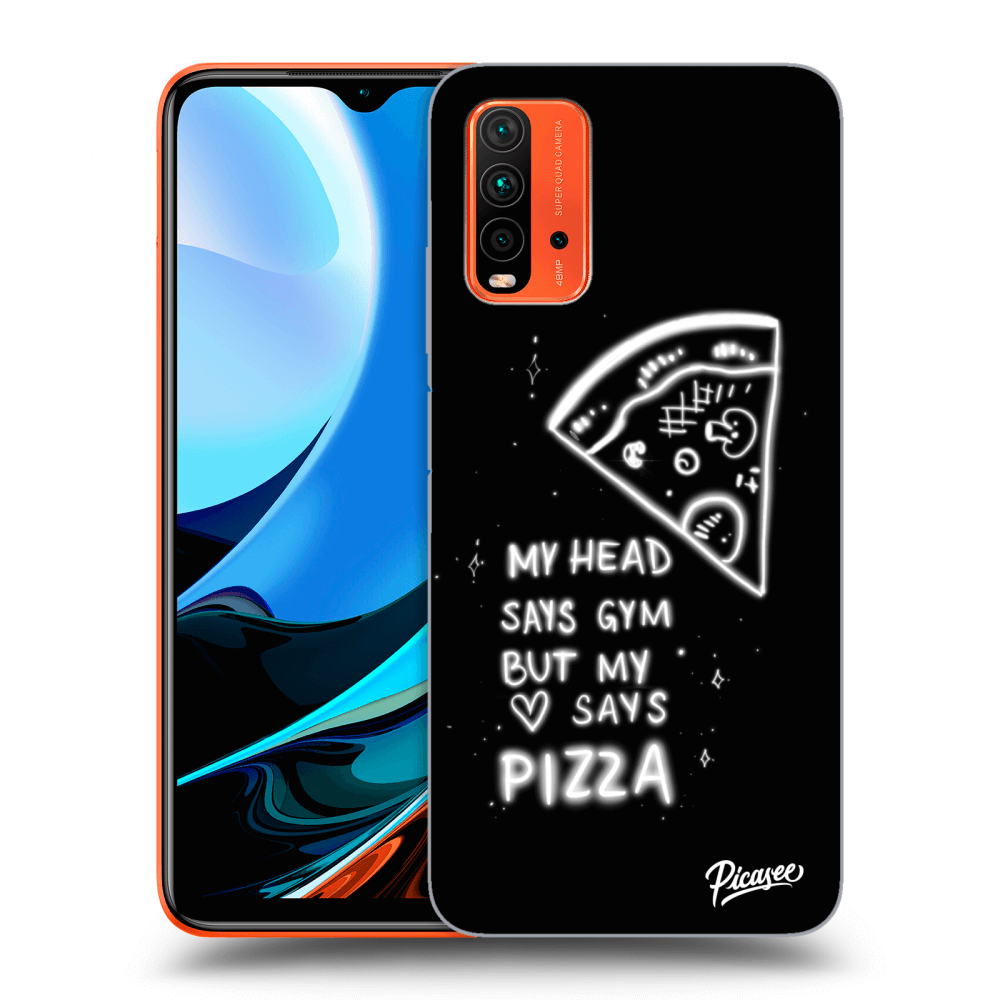 Picasee Xiaomi Redmi 9T Hülle - Schwarzes Silikon - Pizza
