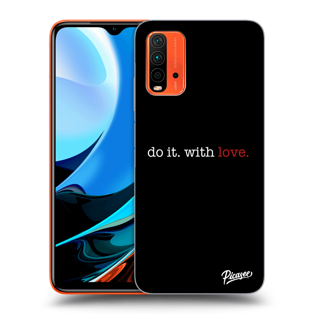 Picasee Xiaomi Redmi 9T Hülle - Schwarzes Silikon - Do it. With love.