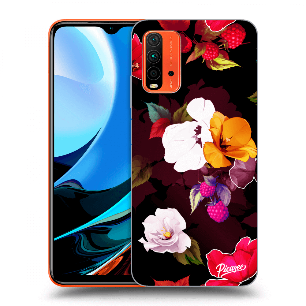 Picasee Xiaomi Redmi 9T Hülle - Transparentes Silikon - Flowers and Berries