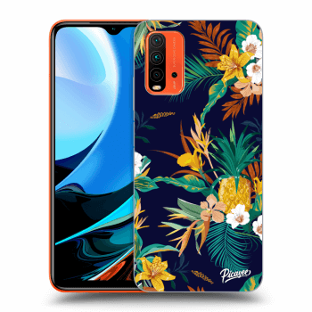 Picasee Xiaomi Redmi 9T Hülle - Schwarzes Silikon - Pineapple Color
