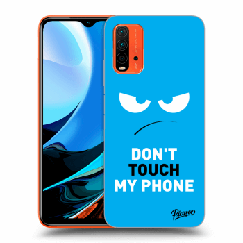 Picasee Xiaomi Redmi 9T Hülle - Schwarzes Silikon - Angry Eyes - Blue