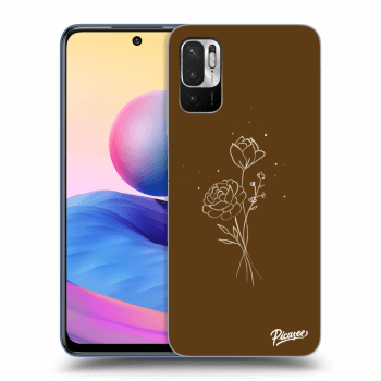 Picasee Xiaomi Redmi Note 10 5G Hülle - Transparentes Silikon - Brown flowers