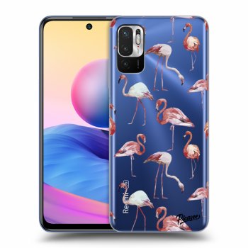 Picasee Xiaomi Redmi Note 10 5G Hülle - Transparentes Silikon - Flamingos