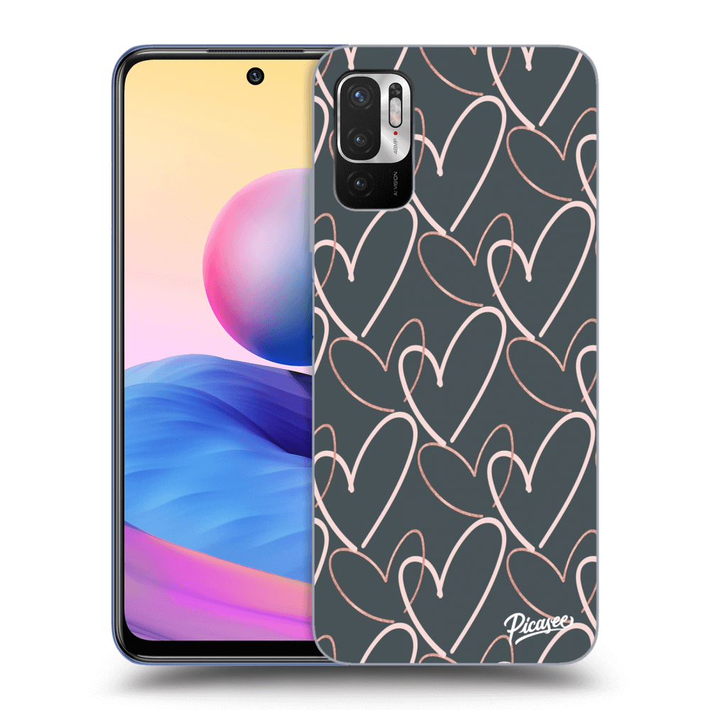 Picasee Xiaomi Redmi Note 10 5G Hülle - Schwarzes Silikon - Lots of love