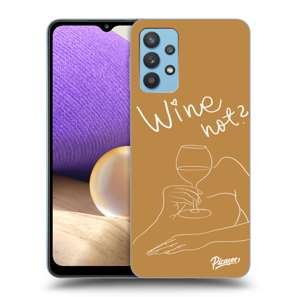 Picasee Samsung Galaxy A32 4G SM-A325F Hülle - Schwarzes Silikon - Wine not