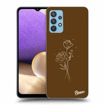 Picasee Samsung Galaxy A32 4G SM-A325F Hülle - Transparentes Silikon - Brown flowers