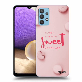 Picasee Samsung Galaxy A32 4G SM-A325F Hülle - Schwarzes Silikon - Life is as sweet as you are