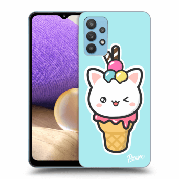 Picasee Samsung Galaxy A32 4G SM-A325F Hülle - Transparentes Silikon - Ice Cream Cat