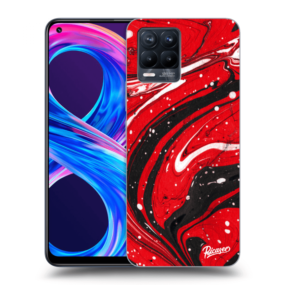 Picasee Realme 8 Pro Hülle - Schwarzes Silikon - Red black