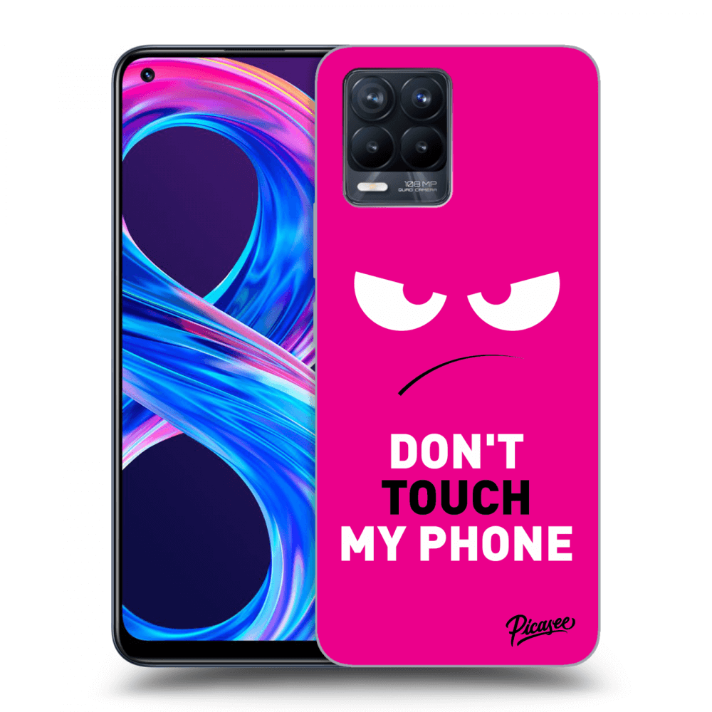 Picasee Realme 8 Pro Hülle - Schwarzes Silikon - Angry Eyes - Pink