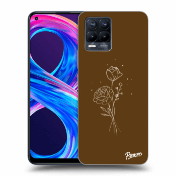Picasee Realme 8 Pro Hülle - Schwarzes Silikon - Brown flowers