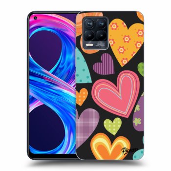 Picasee Realme 8 Pro Hülle - Schwarzes Silikon - Colored heart