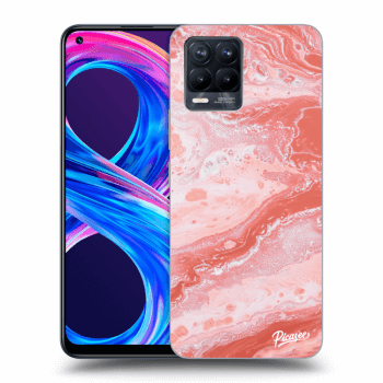 Picasee Realme 8 Pro Hülle - Schwarzes Silikon - Red liquid