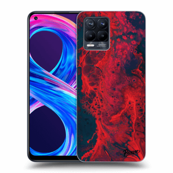Picasee Realme 8 Pro Hülle - Schwarzes Silikon - Organic red