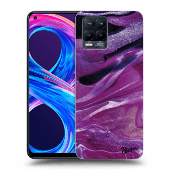 Picasee Realme 8 Pro Hülle - Transparentes Silikon - Purple glitter