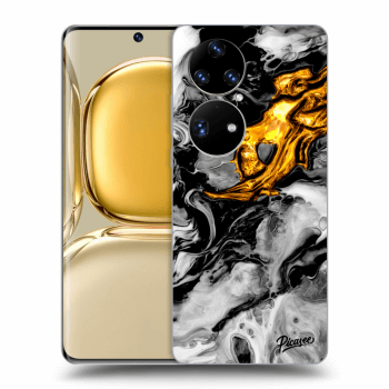 Picasee Huawei P50 Hülle - Transparentes Silikon - Black Gold 2
