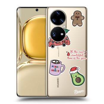 Picasee Huawei P50 Hülle - Transparentes Silikon - Christmas Stickers