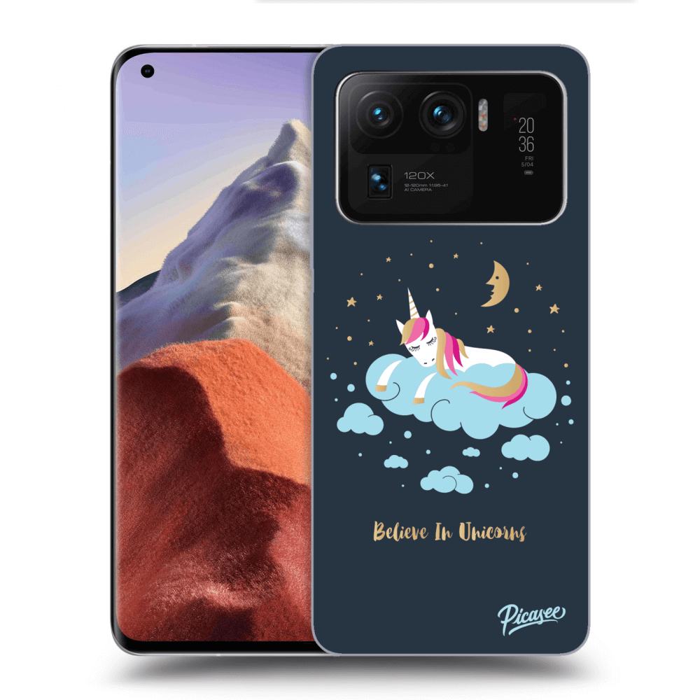 Picasee Xiaomi Mi 11 Ultra Hülle - Schwarzes Silikon - Believe In Unicorns