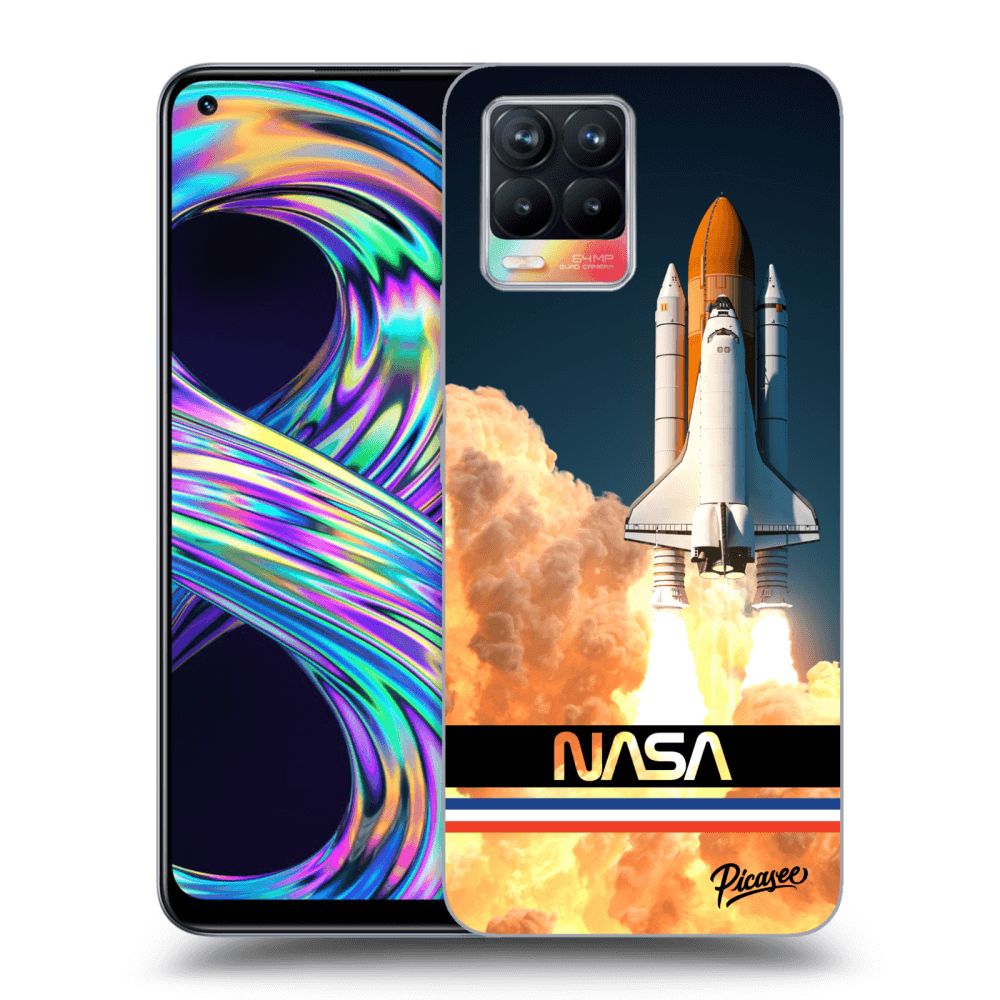 Picasee Realme 8 4G Hülle - Schwarzes Silikon - Space Shuttle