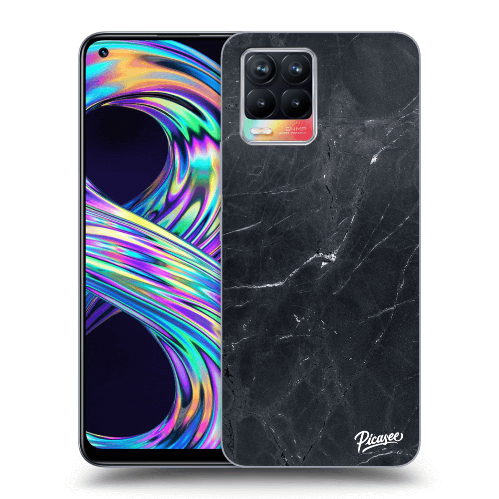 Picasee Realme 8 4G Hülle - Transparentes Silikon - Black marble