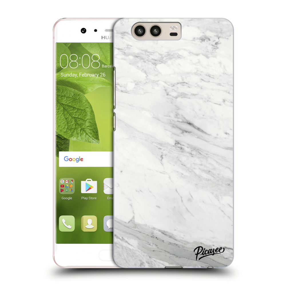 Picasee Huawei P10 Hülle - Transparentes Silikon - White marble