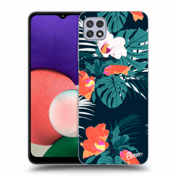 Picasee Samsung Galaxy A22 A226B 5G Hülle - Schwarzes Silikon - Monstera Color