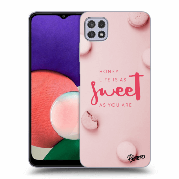 Picasee Samsung Galaxy A22 A226B 5G Hülle - Schwarzes Silikon - Life is as sweet as you are