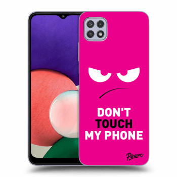 Picasee Samsung Galaxy A22 A226B 5G Hülle - Schwarzes Silikon - Angry Eyes - Pink