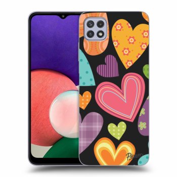 Picasee Samsung Galaxy A22 A226B 5G Hülle - Schwarzes Silikon - Colored heart