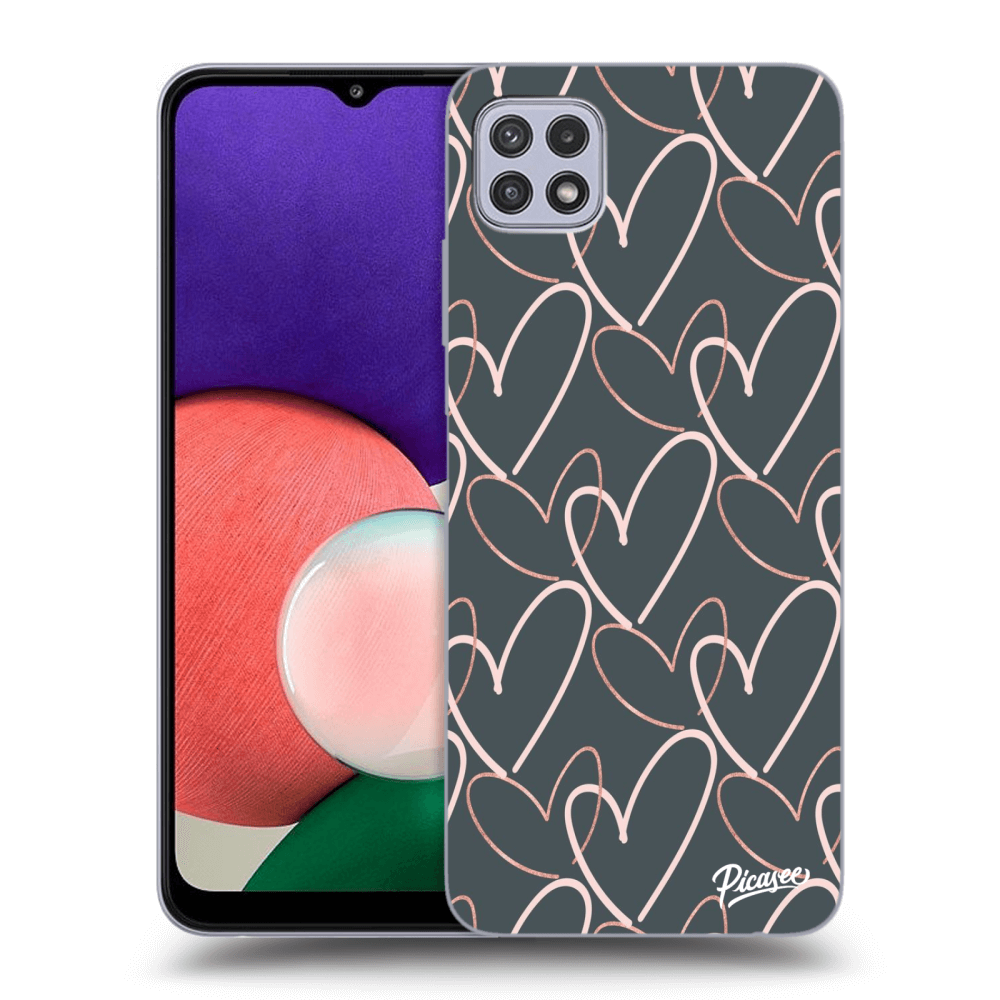 Picasee Samsung Galaxy A22 A226B 5G Hülle - Schwarzes Silikon - Lots of love