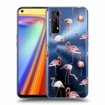 Picasee Realme 7 Hülle - Transparentes Silikon - Flamingos