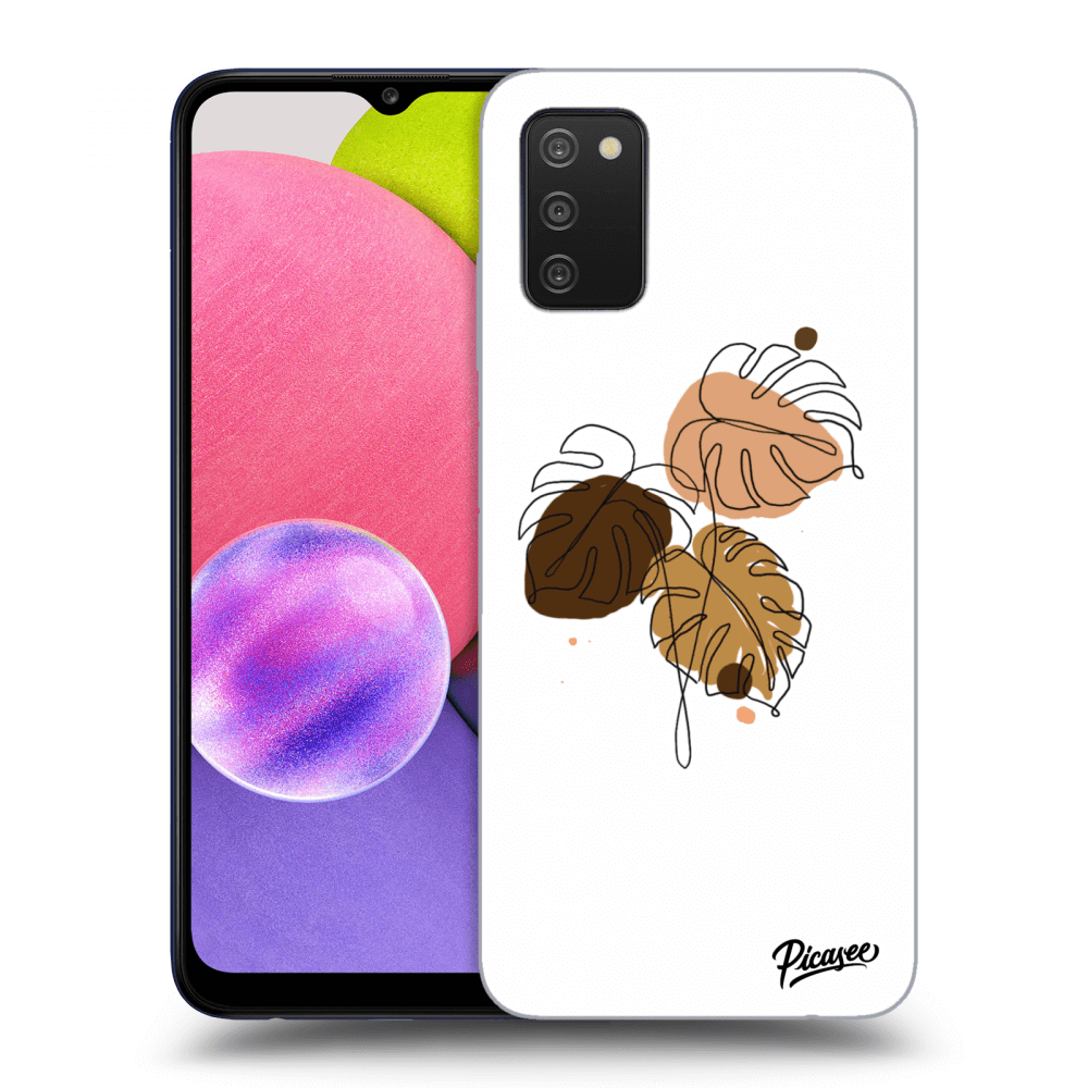 Picasee Samsung Galaxy A02s A025G Hülle - Schwarzes Silikon - Monstera