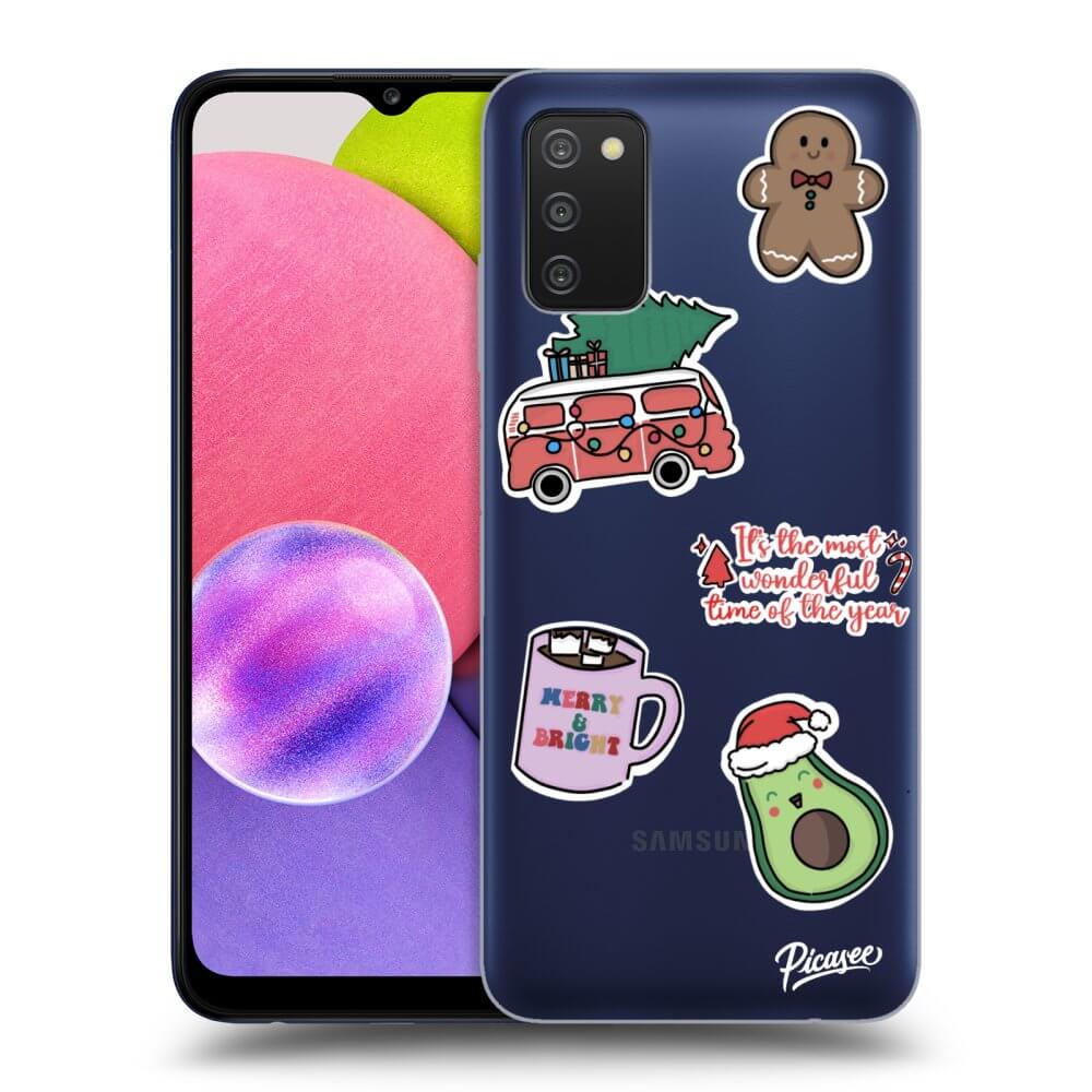 Picasee Samsung Galaxy A02s A025G Hülle - Transparentes Silikon - Christmas Stickers