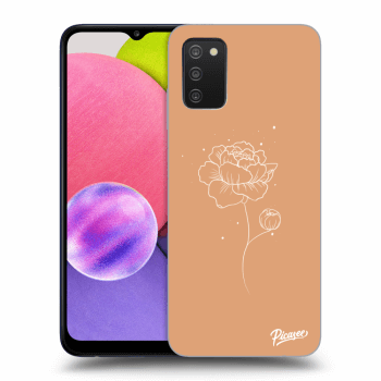 Picasee Samsung Galaxy A02s A025G Hülle - Schwarzes Silikon - Peonies