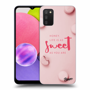 Picasee Samsung Galaxy A02s A025G Hülle - Schwarzes Silikon - Life is as sweet as you are