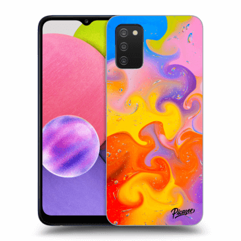Picasee Samsung Galaxy A02s A025G Hülle - Schwarzes Silikon - Bubbles