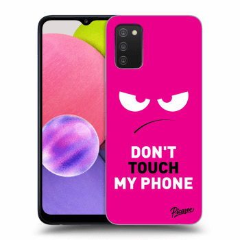 Picasee Samsung Galaxy A02s A025G Hülle - Transparentes Silikon - Angry Eyes - Pink