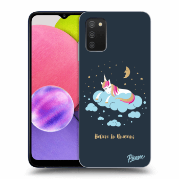 Picasee Samsung Galaxy A02s A025G Hülle - Schwarzes Silikon - Believe In Unicorns